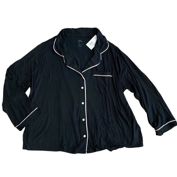 Stars Above Womens Black Long Sleeve Top and Pants Pajama Set Plus Size 3X - Picture 3 of 9